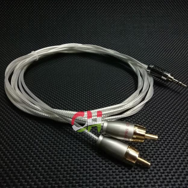 Dây Jack 3.5 ra 2 AV bạc quân sự mỹ dài 1.5m