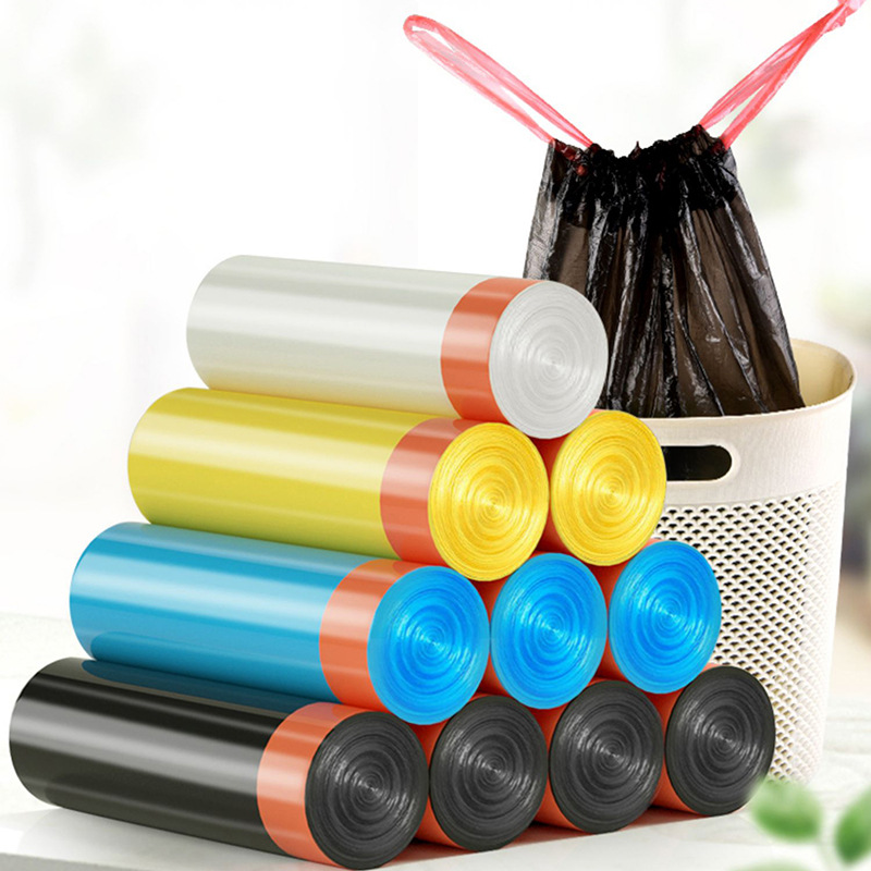 Roll of garbage bags with drawstring Dimensions of each bag 45x50cm Bearing capacity 10kg 15 pieces/roll