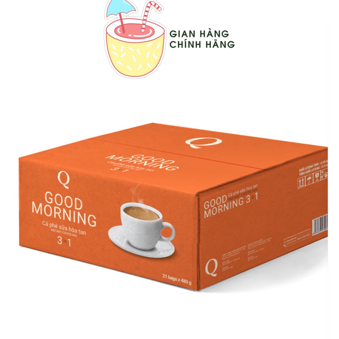 Combo 2 bịch cà phê sữa Good morning Trần Quang 480g
