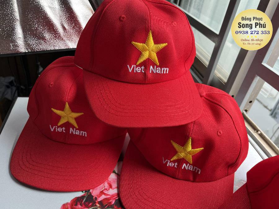 Vietnam flag hat - embroidered star - Song Phu uniform
