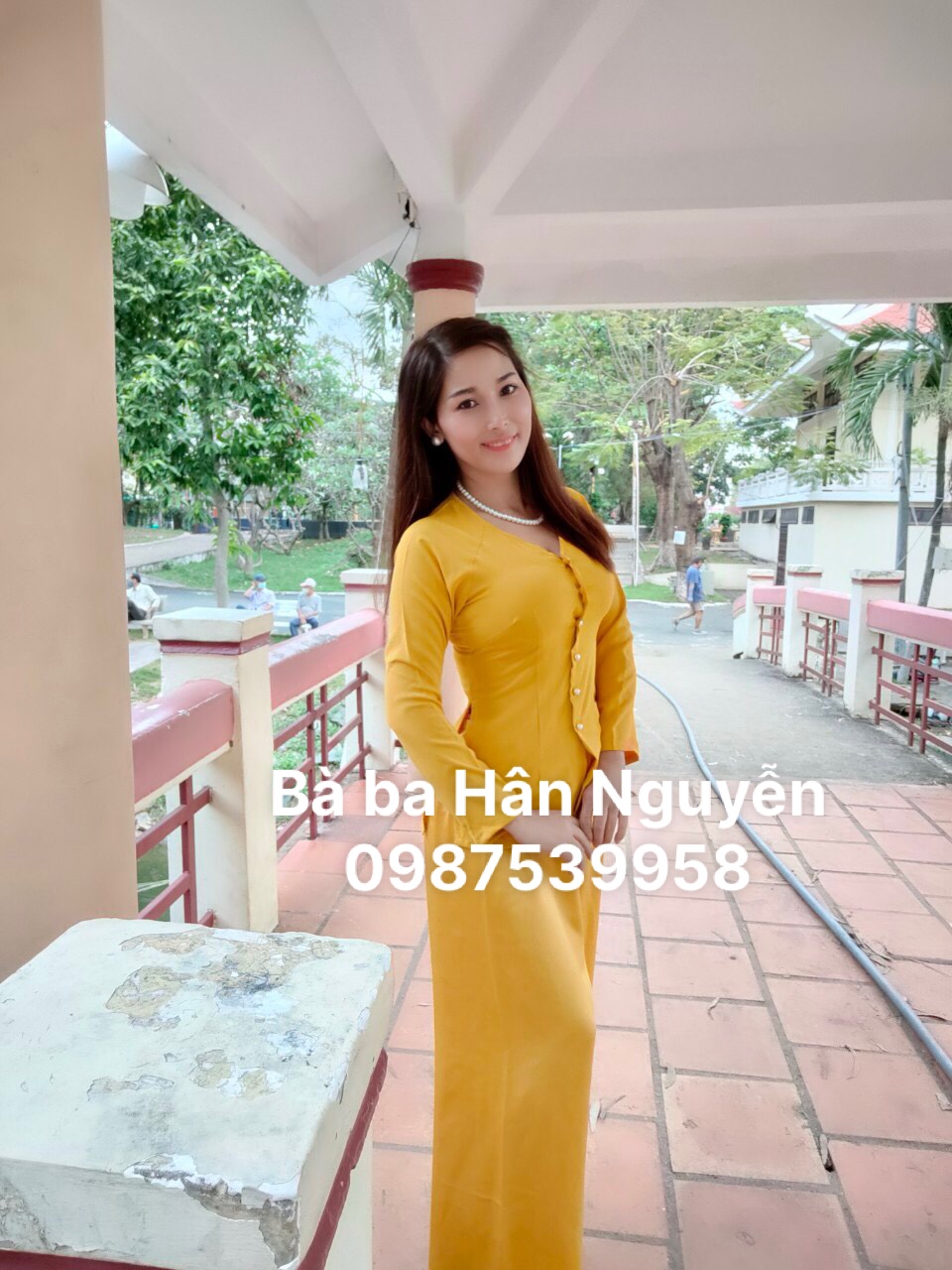 ÁO BÀ BA TRƠN CỔ TIM (KÈM QUẦN)