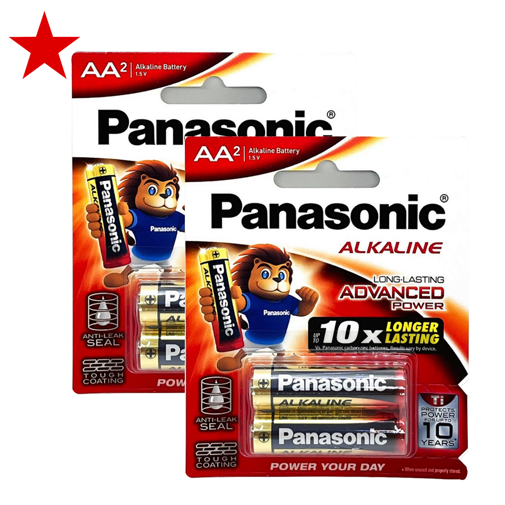 Combo 2 vỉ pin AA Panasonic Alkaline (1 vỉ 2 viên)