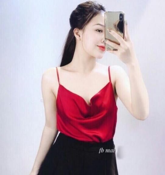 ÁO KIỂU 2 DÂY CỔ ĐỖ ĐẸP XUẤT SẮC