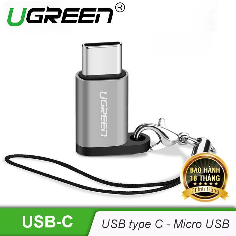 Đầu chuyển đổi USB type C sang Mircro USB hỗ trợ chức năng OTG, sạc và truyền dữ liệu, kết nối các thiết bị ngoại vi... UGREEN US189 40945 - Hãng phân phối chính thức