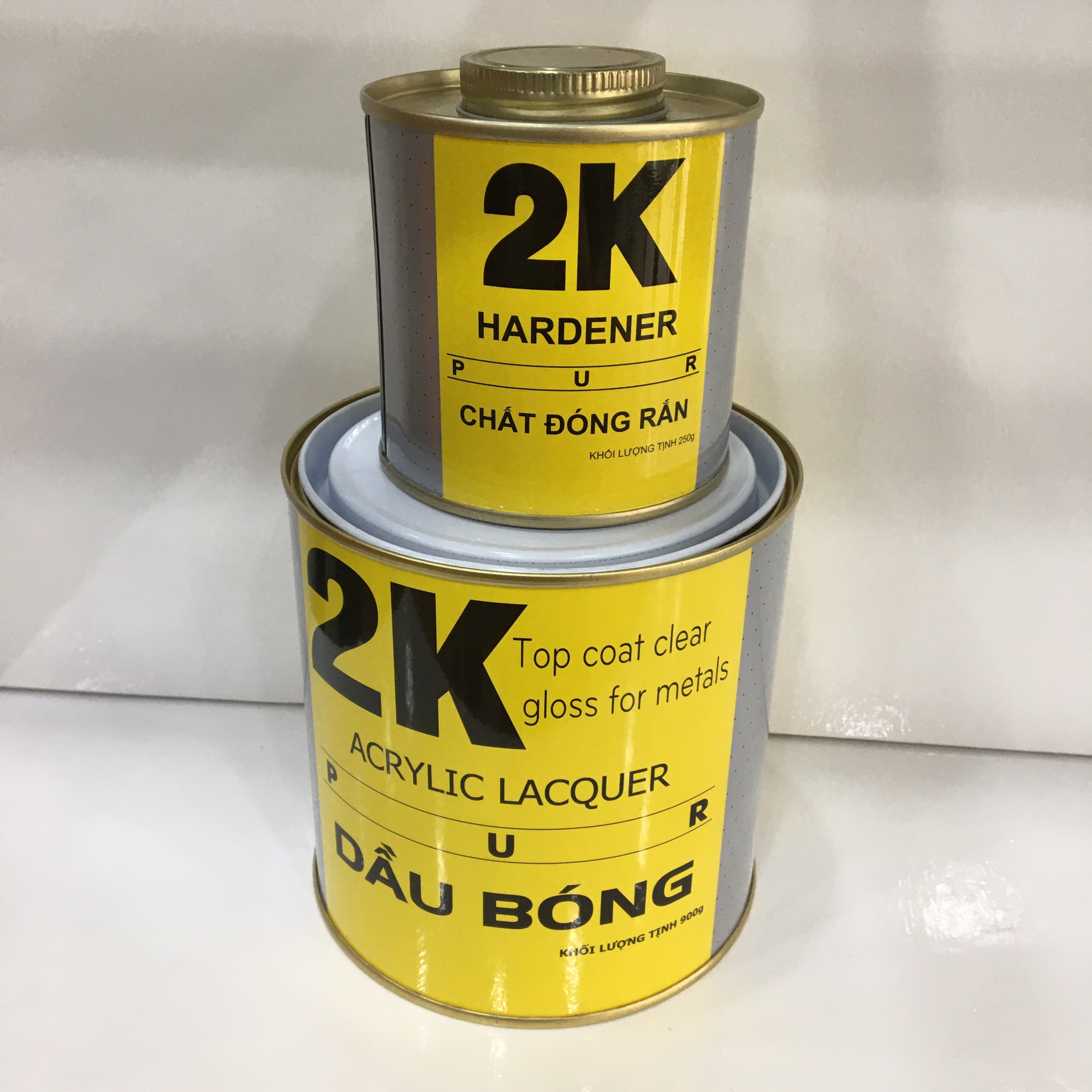 Dầu bóng 2K H8 vàng (1 Cứng +1 bóng)