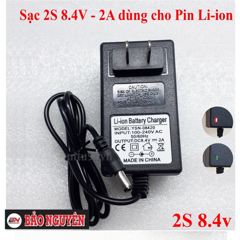 Sạc 2S 8.4V - 2a dùng cho pin lion 3.7V ( loại tốt). BN.