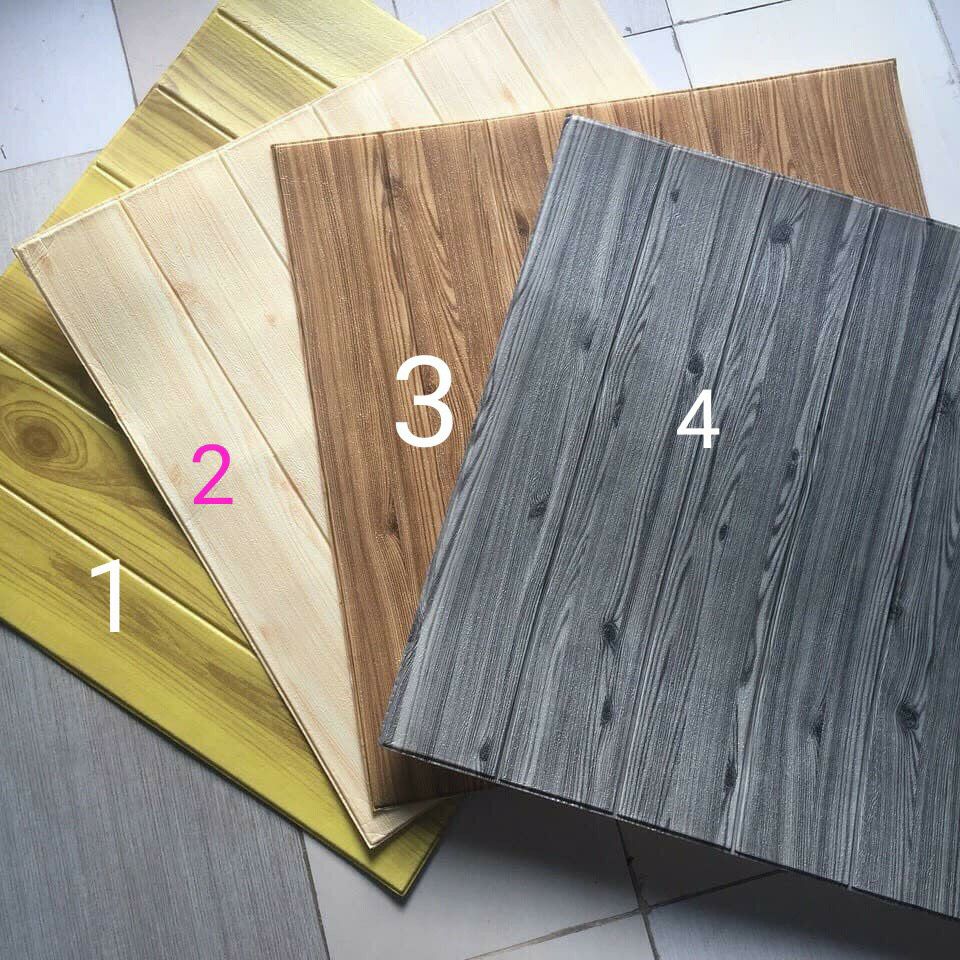 compo 10 tấm xốp dán tường giả gỗ