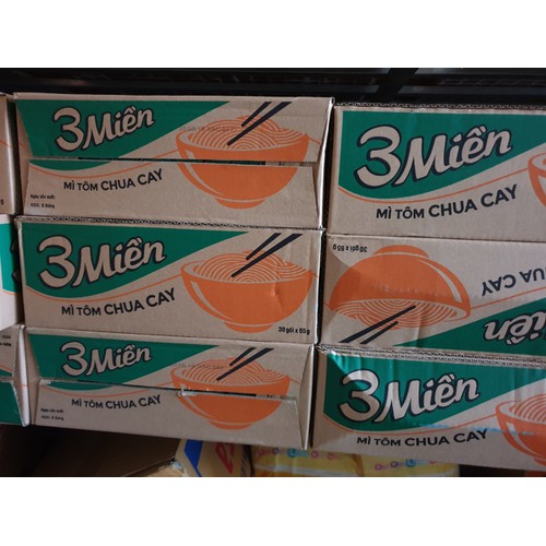 Mì 3 miền Mì Tôm chua cay ( 1 Thùng 30 Gói )