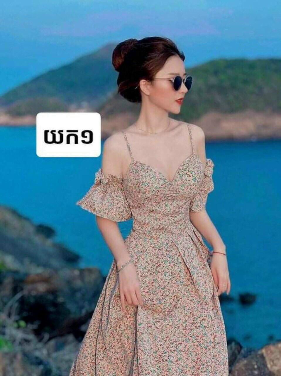 Đầm hoa nhí tiểu thư vintage, đầm maxi hoa 2 dây rớt vai tay búp dáng dài, đầm hoa trễ vai 2 dây xòe đi biển, sống ảo cực xinh