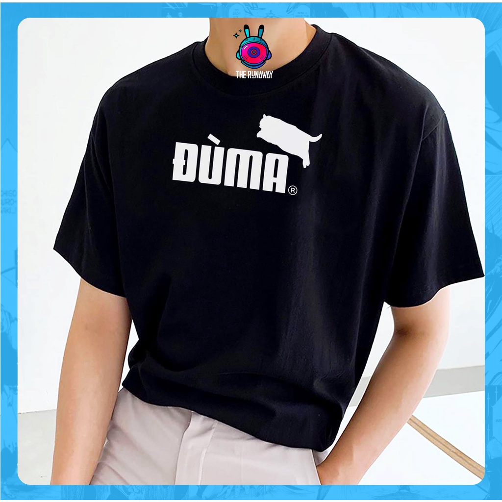 Áo phông funny logo: duma cotton 100% cho nam / nữ / unisex by the runaway luck luck