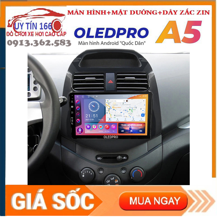 [Hỗ Trợ Lắp Đặt] Màn hình lắp sim OLEDPRO A3  cho xe CHEVROLET SPARK 2011-2015 với android 10.0 cấu hình khủng RAM 2G ROM 32G IPS chống chóitích hợp vô lăng điều khiển giọng nóixem bản đồ VIETMAP Màn hình xe spark SHOP UY TÍN 16