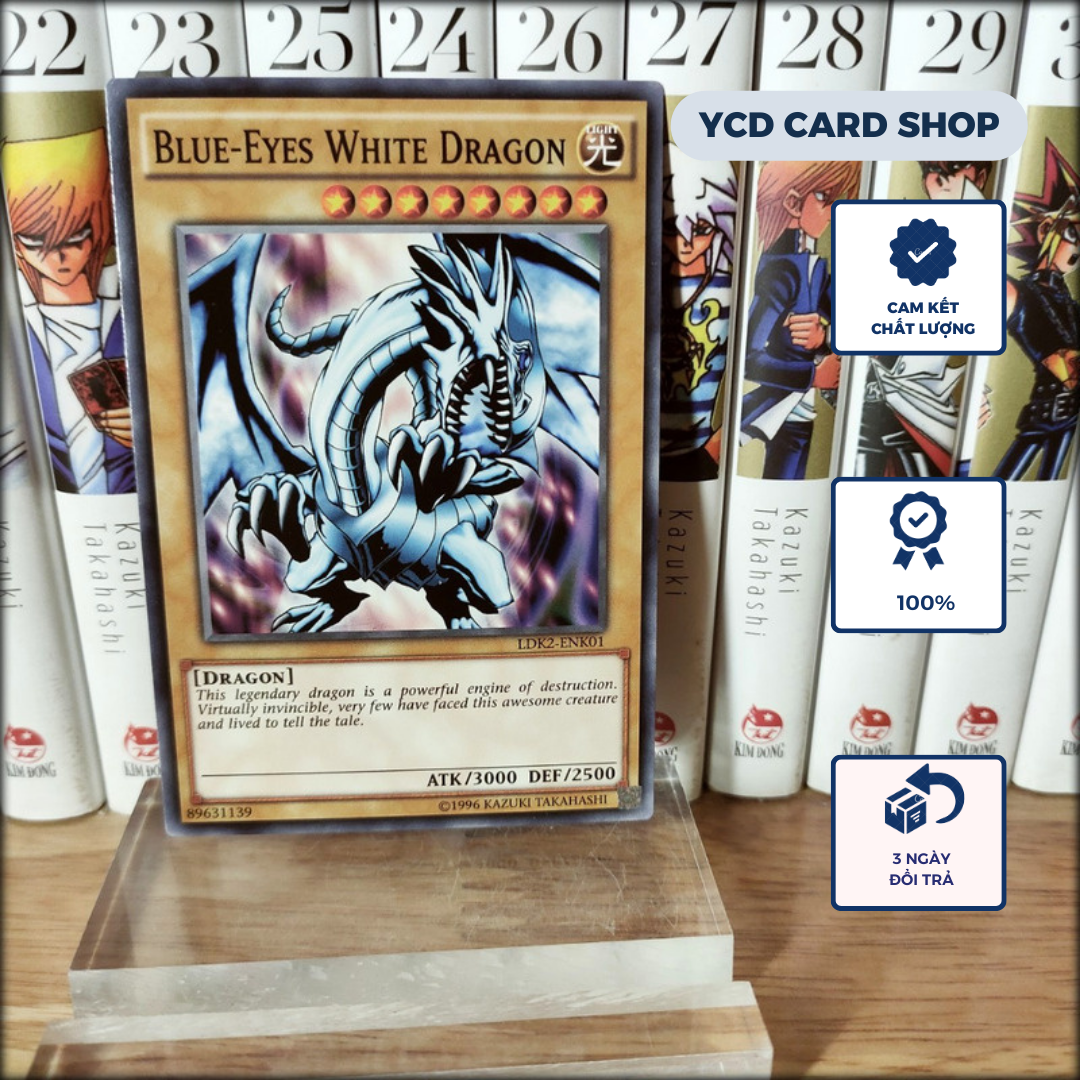 Thẻ bài yugioh Chính hãng Blue-Eyes White Dragon ( bản tung cánh) – Common