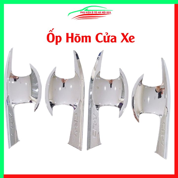 Ốp tay nắm cửa, hõm cửa ô tô CRV, CR-V 2018-2022 mạ crom trang trí, dán chống trầy xước cửa xe hơi