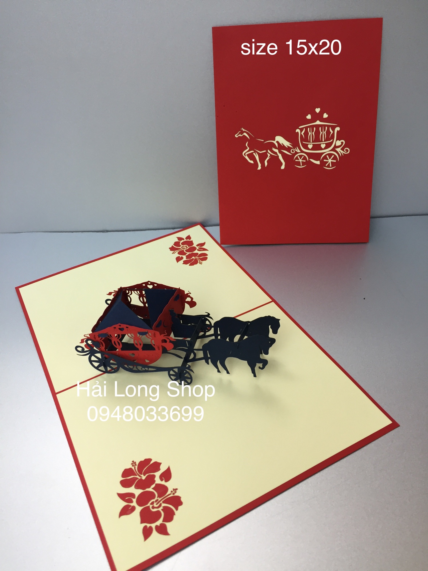 Xe Ngựa - Horse - Thiệp 3D