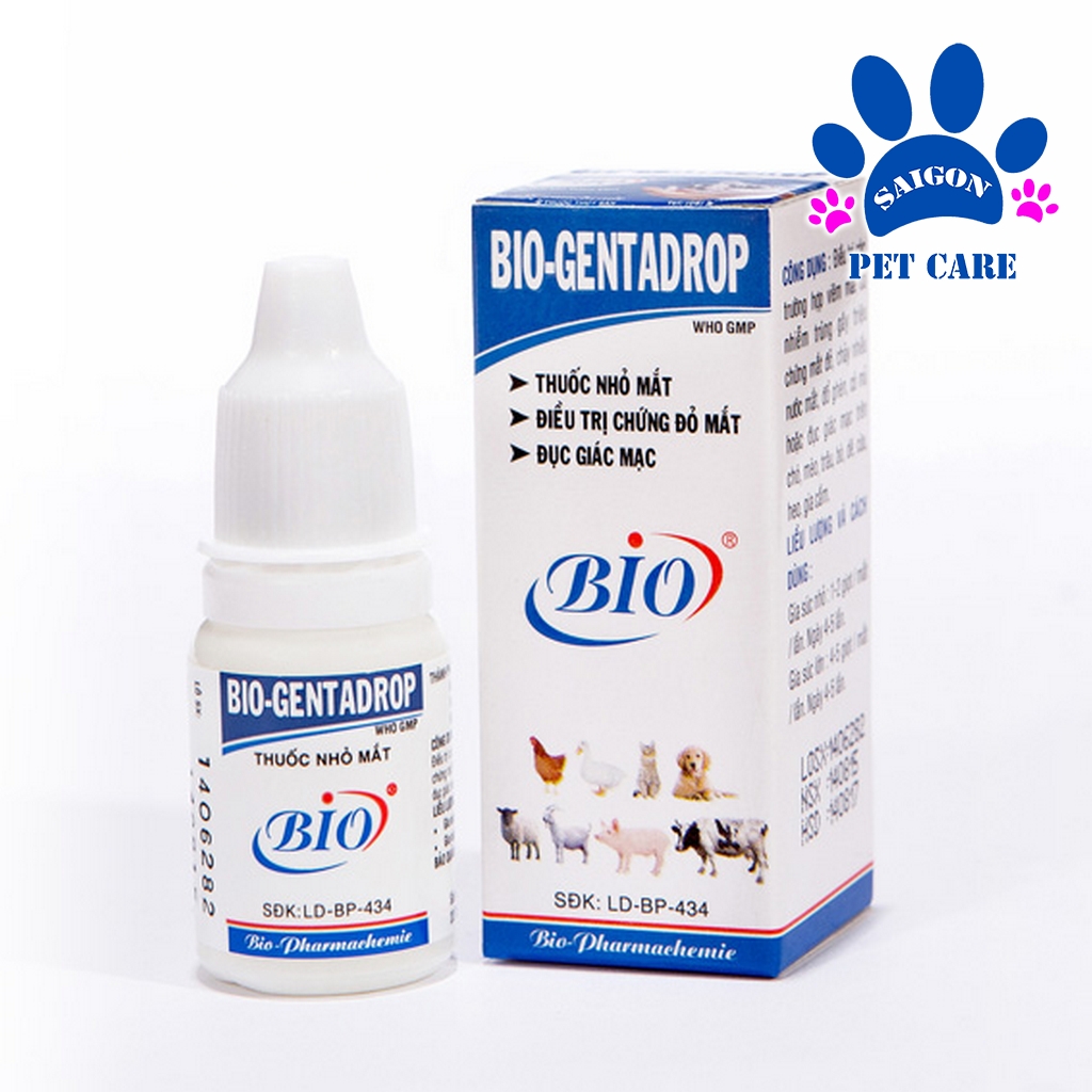 [CHÍNH HÃNG] Thuốc nhỏ mắt Bio - Gentadrop cho chó mèo 10ml