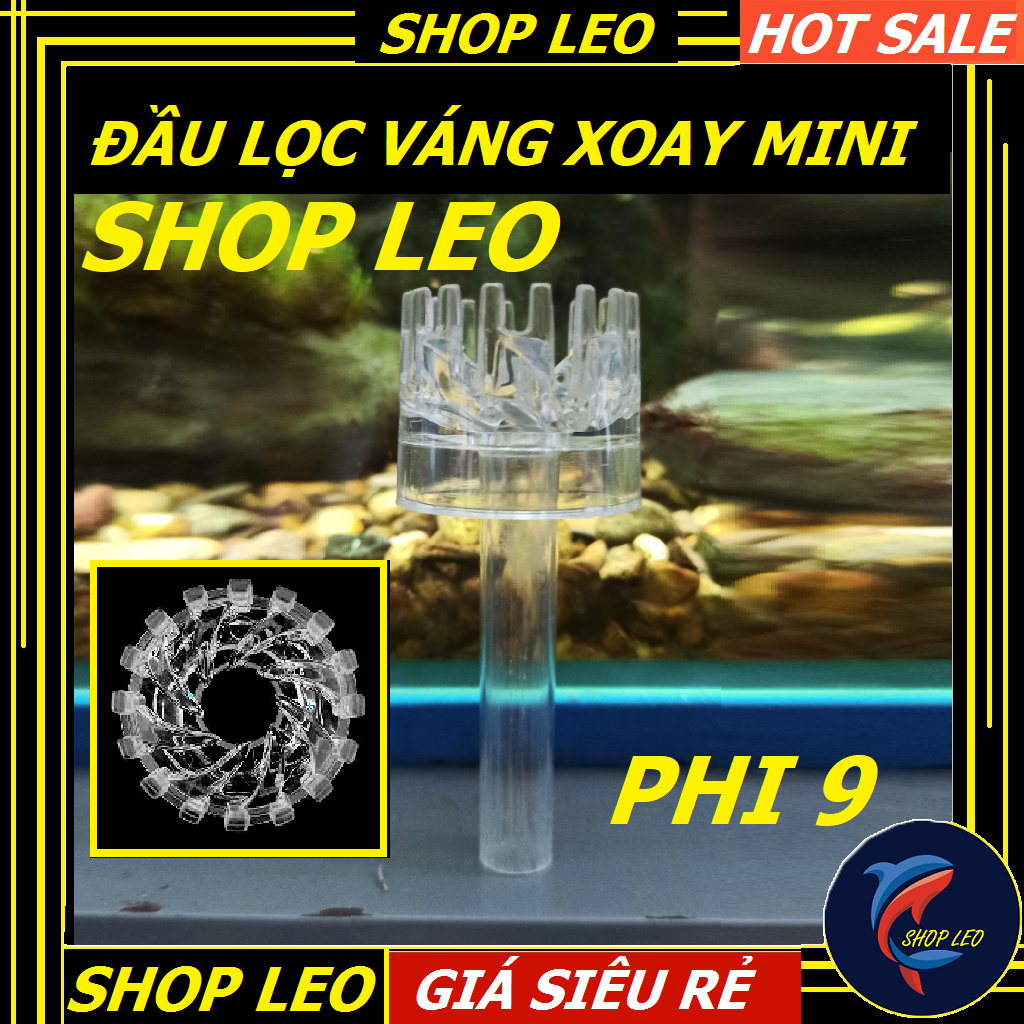 Đầu lọc váng xoay nano phi 9 - đầu váng xoay in out lọc váng nano - in out thủy sinh - shopleo