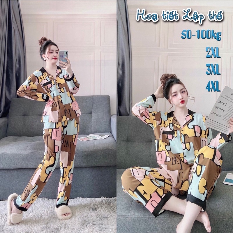 Đồ bộ Lụa Dâu 50-100kg Bigsize xinh xắn Y