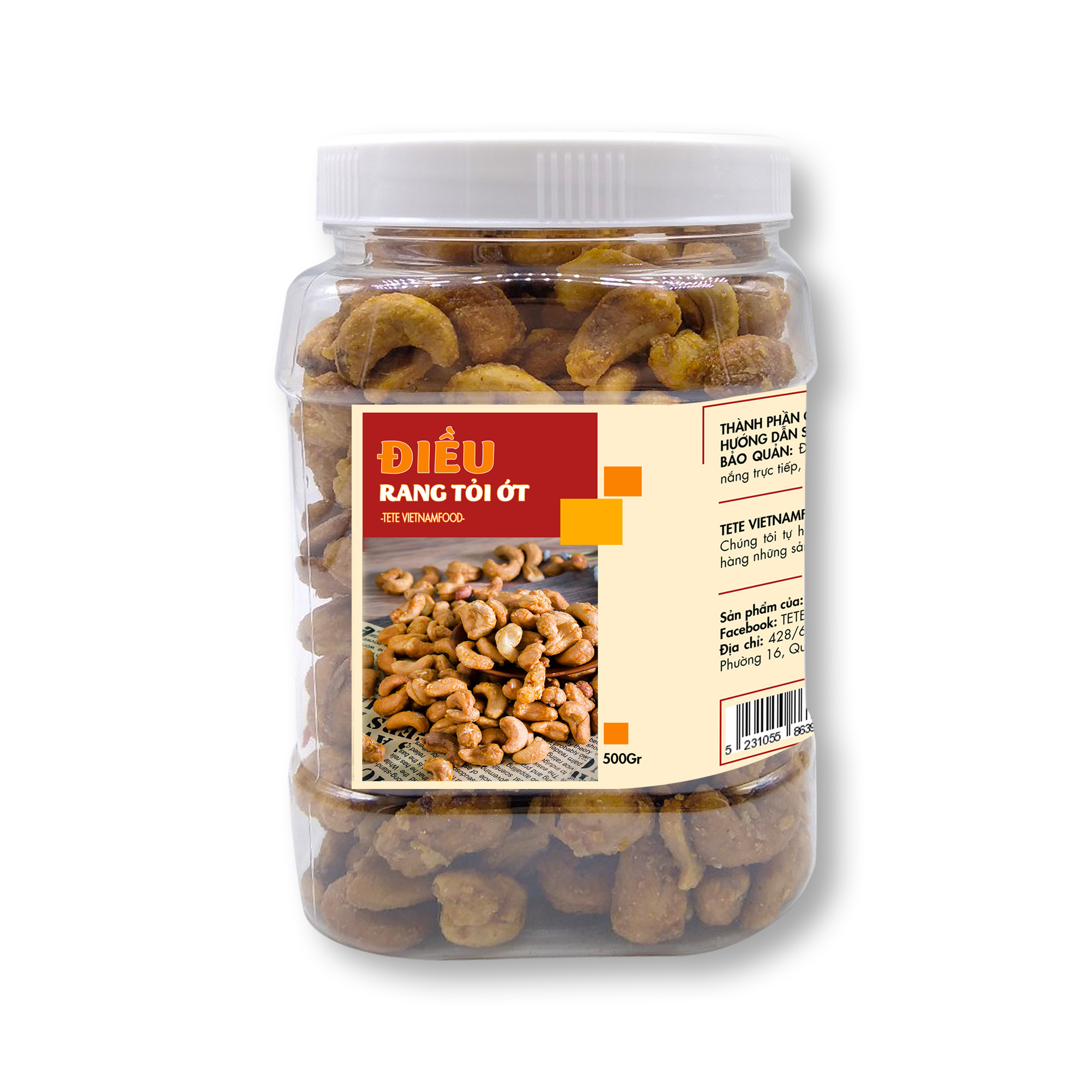 Hạt Điều Tỏi Ớt TETE 500 gram