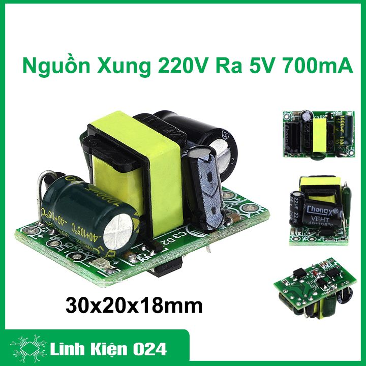 Mạch nguồn xung chuyển đổi 220vac ra 5v 700ma