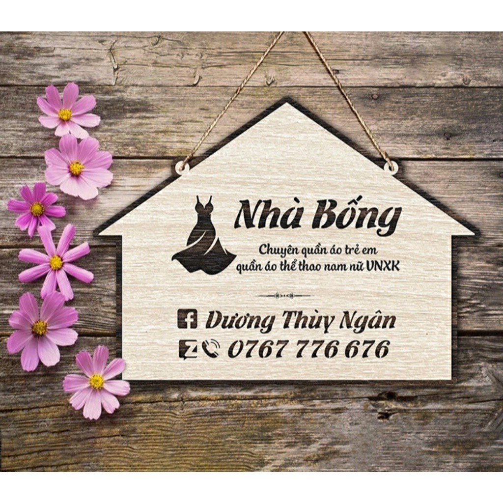 Bảng gỗ khắc tên shop theo yêu cầu, Bảng gỗ treo tường decor