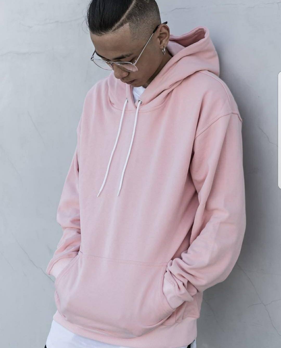 [HCM]áo hoodie hồng trơn unisex - áo khoác nỉ bông hoodie basic pink - hoodie chui đầu thời trang nam nữ phong cách