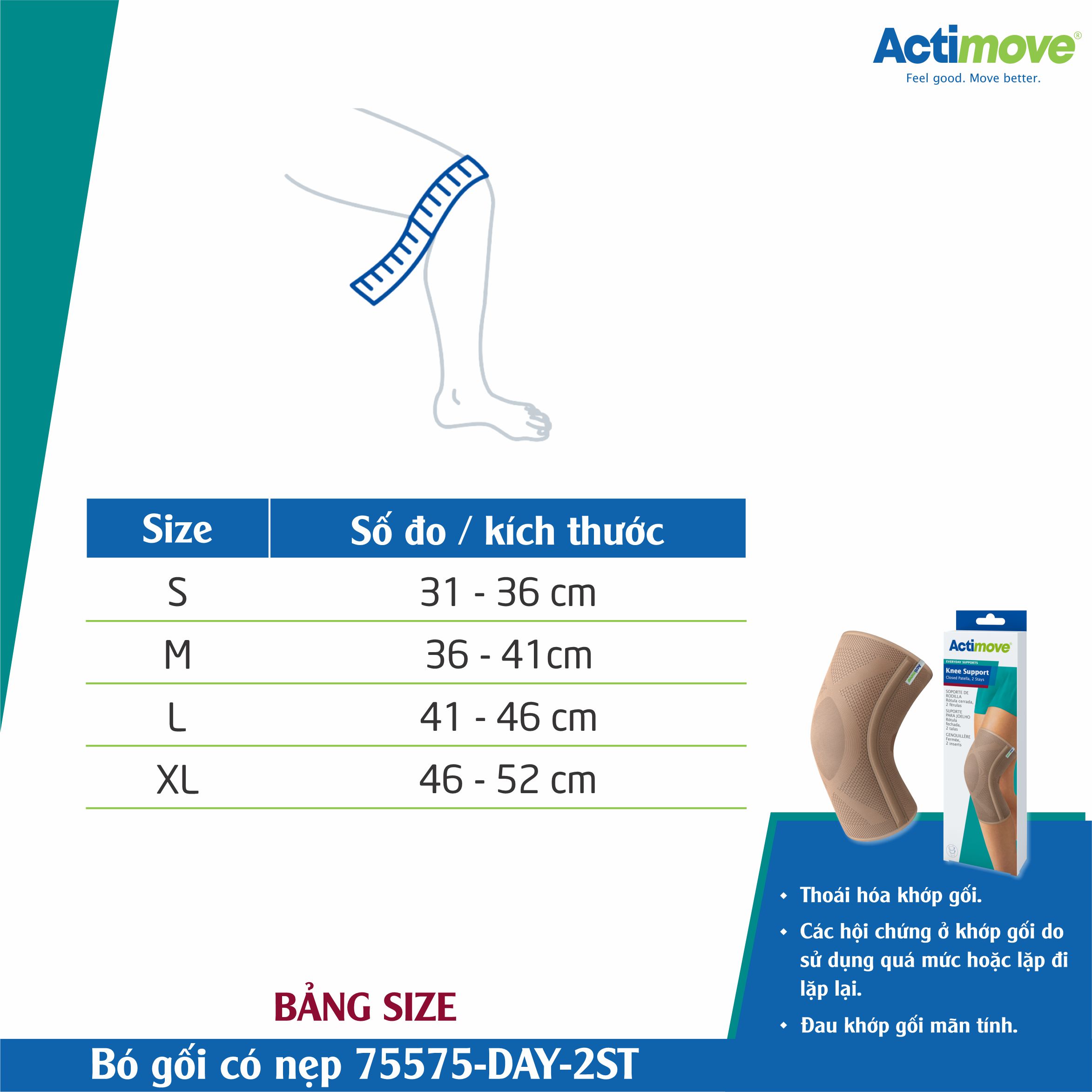 Bó gối có nẹp 75575-DAY-2ST Actimove Knee Support