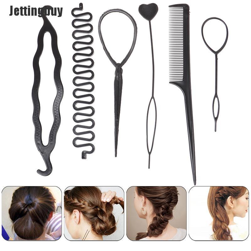 Jettingbuy 6Pcs/Set Children Curler Hair Braid Maintenance Spiral Twist Hair Styling Tools