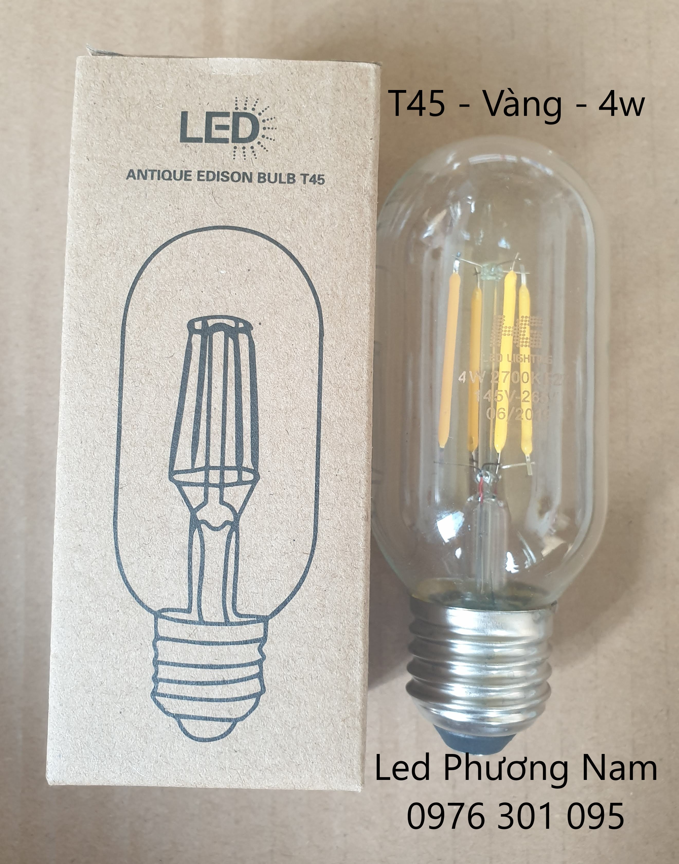 [Combo 2] Edison T45 Led Bulb - 4W Yellow