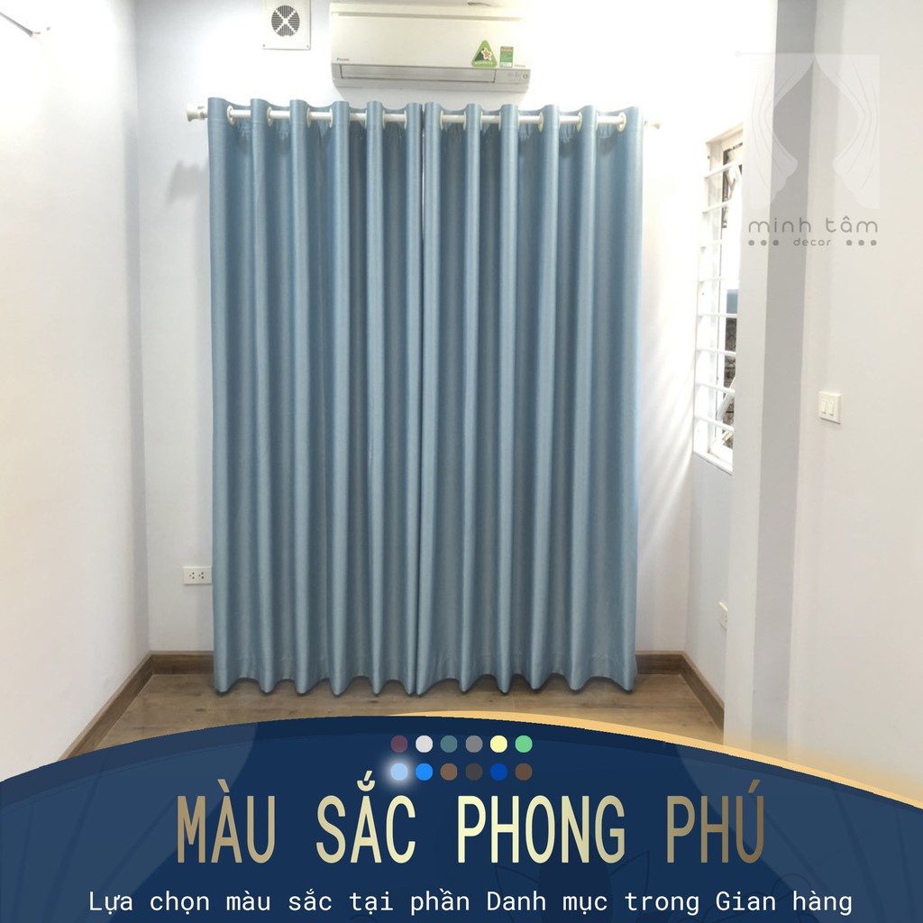 Rèm cửa màu xanh thiên thanh kích thước tùy chọn ngang 1 m đến 2m5 cao ...