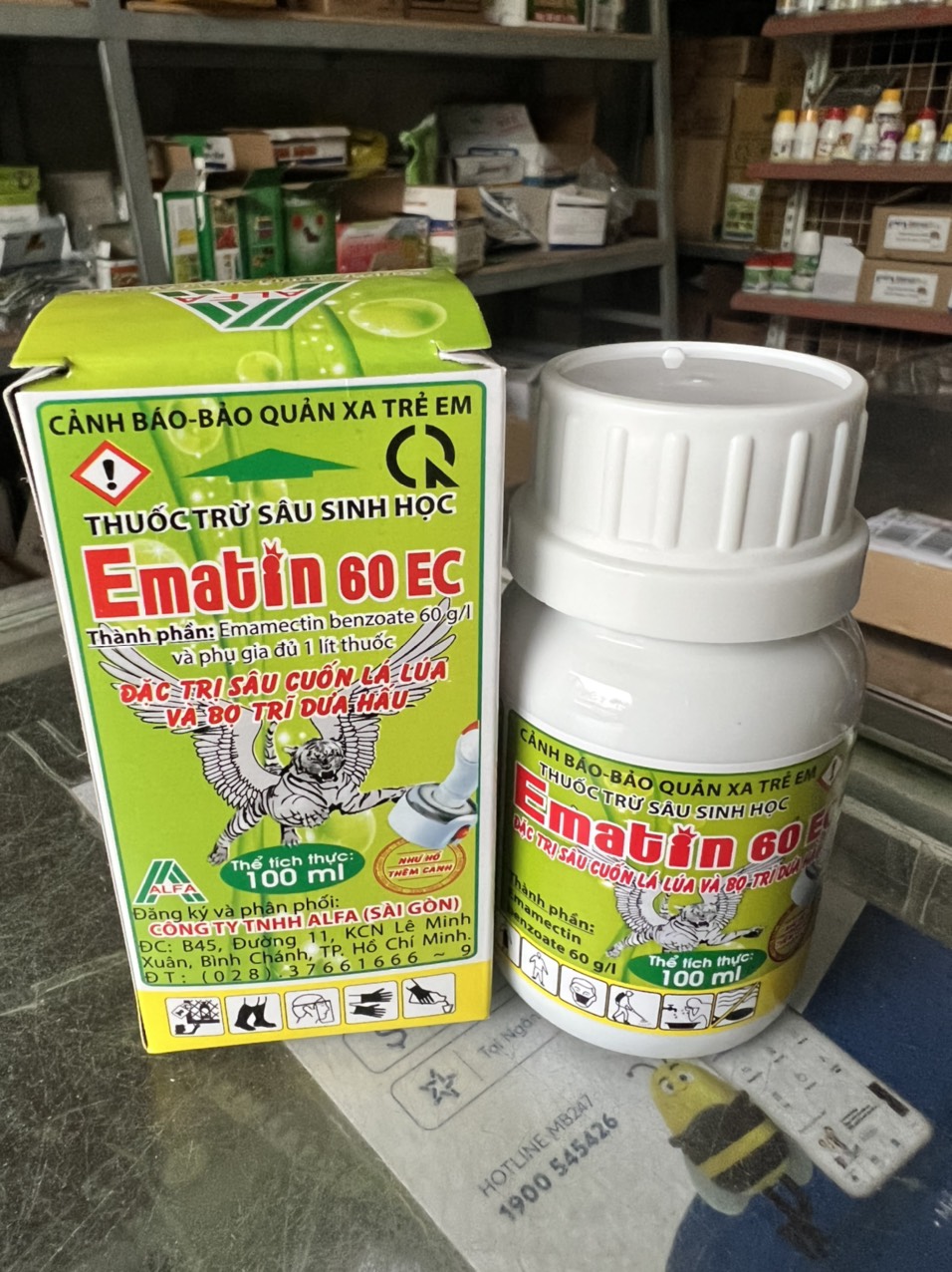 Ematin 60ec chai 100ml - thuốc trừ sâu sinh học