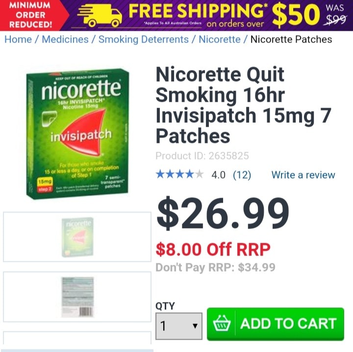 Miếng dán Nicorette Invisipatch 15mg - hộp 7 miếng
