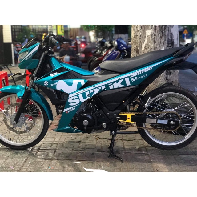 Tem rời Satria Movistar xanh lục bảo|mẫu mã đa dạng|chi tiết sắc nét|nhận làm Tem rời theo yêu cầu, chất lượng đảm bảo an toàn đến sức khỏe người sử dụng, cam kết hàng đúng mô tả