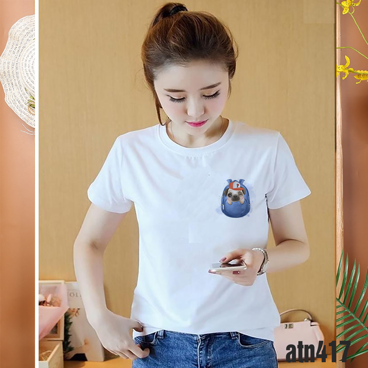 áo thun nữ in hình logo