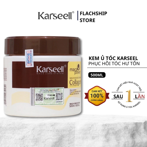 Kem ủ tóc phục hồi siêu mượt collagen karseell maca 500ml