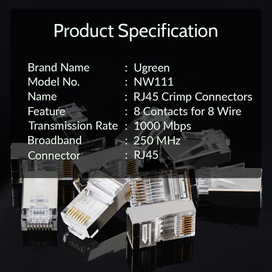 Đầu Bấm Mạng RJ45 Cat6 Cao Cấp UGREEN NW111