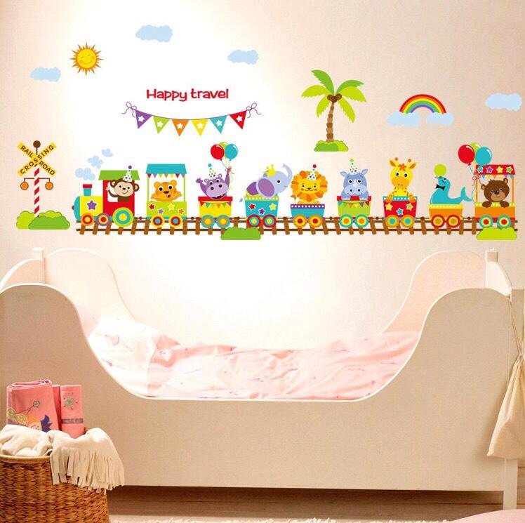 [HCM]Decal dán tường hình thú đoàn tàu