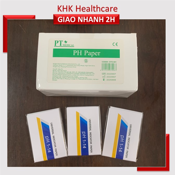 Giấy Quỳ Tím Đo Độ pH theo thang màu từ 1-14 (xấp 80 tờ)