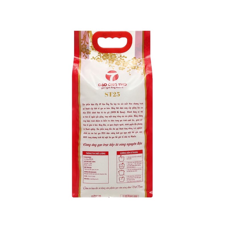 Gạo ST25 Ông Thọ Dẻo Thơm Cơm (Túi 5Ký)