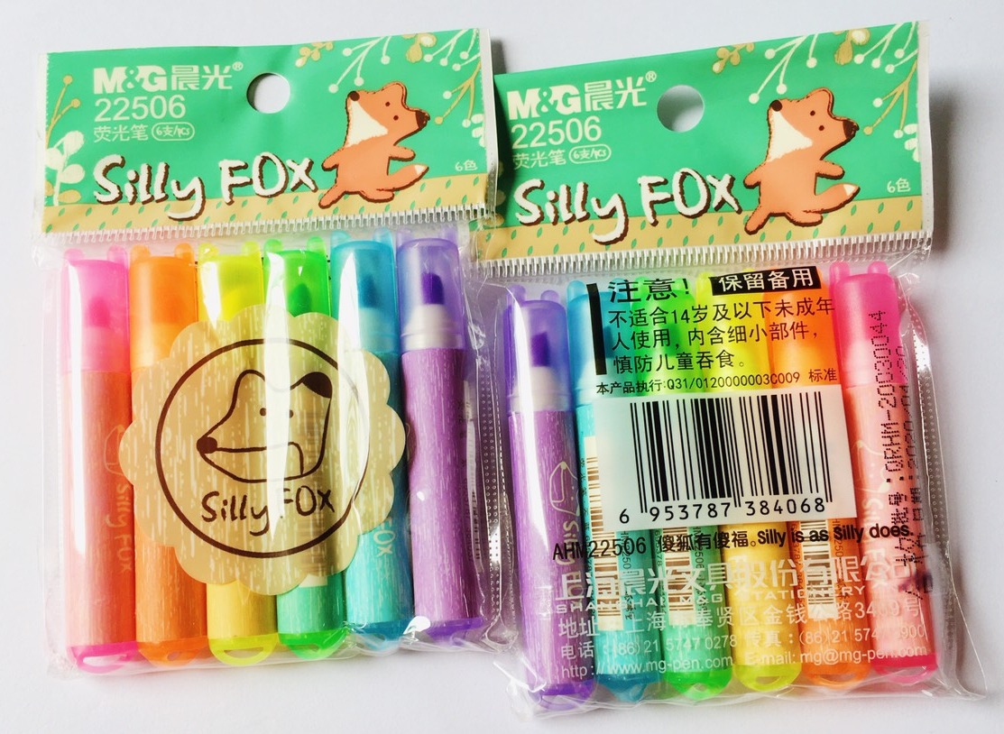[HCM]Bộ 6 Viết Dạ quang Mini M&G Silly Fox 22506