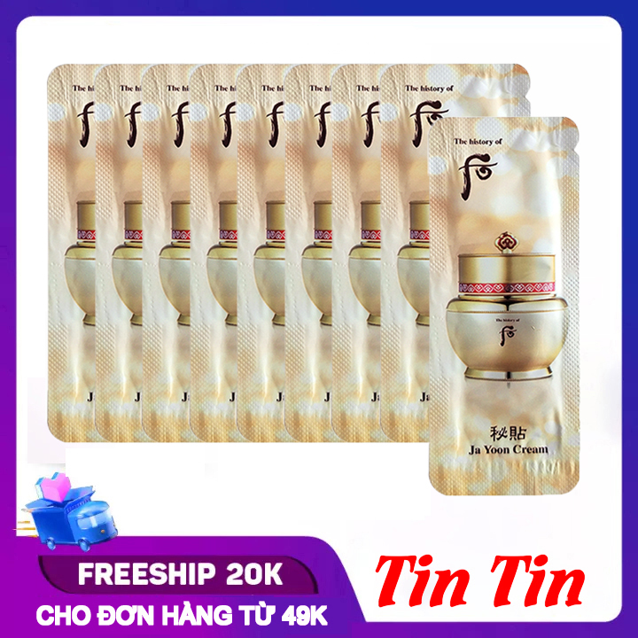 Combo 40 gói sample kem dưỡng tự nhuận tái tạo chống lão hóa da whoo bichup ja yoon cream 1ml x 40