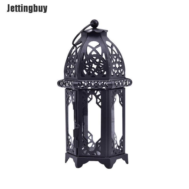 Jettingbuy Vintage Metal Hollow Candle Holder Crystal Candlestick Hanging Lantern