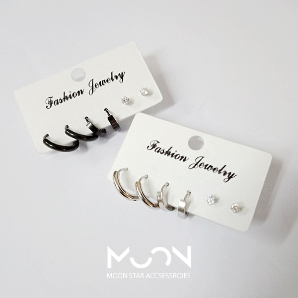 [HCM]Combo 3 cặp bông tai khoen tròn và nụ đá mâu mới hot chất lượng tốt phụ kiện trang sức unisex trend hàn quốc nhiều mẫu khuyến mãi phong cách hip hop under ground cá tính chất độc lạ - moon star acc