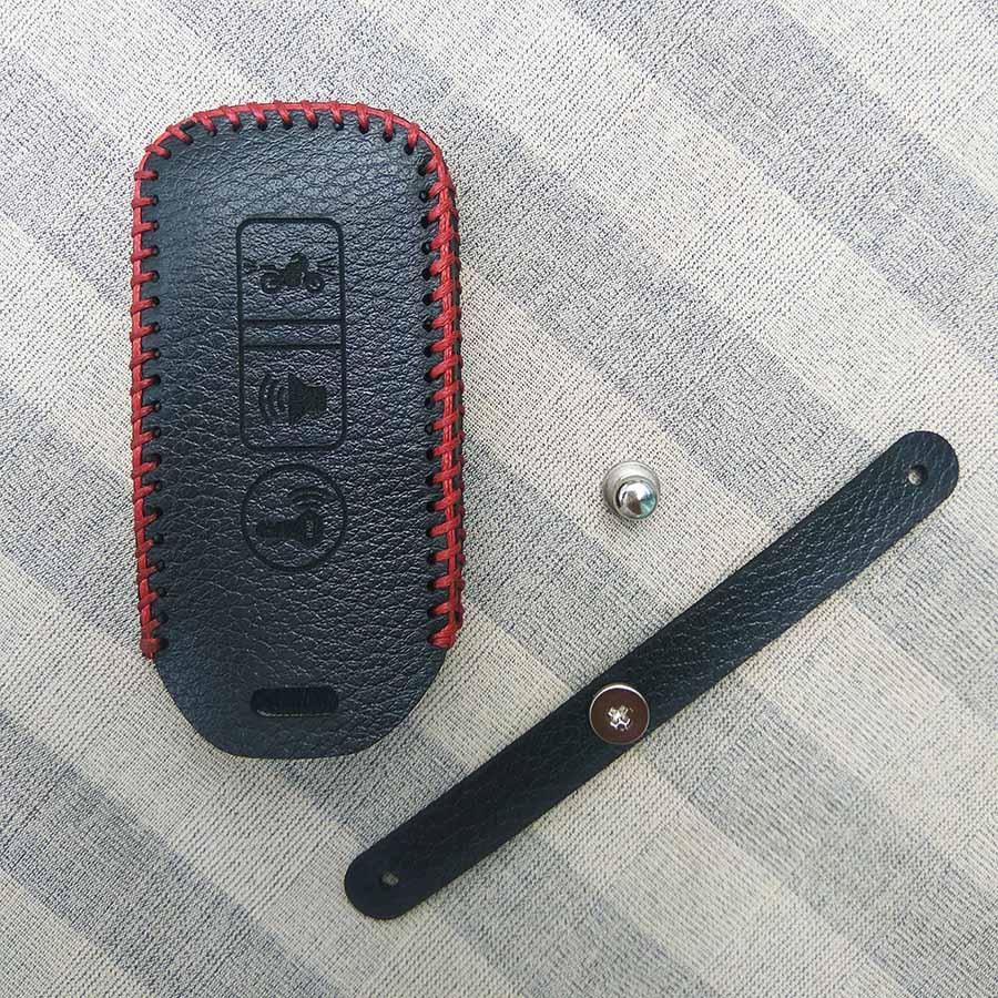 Bao da 3 nút chìa khóa smartkey xe máy Honda (Màu đen)