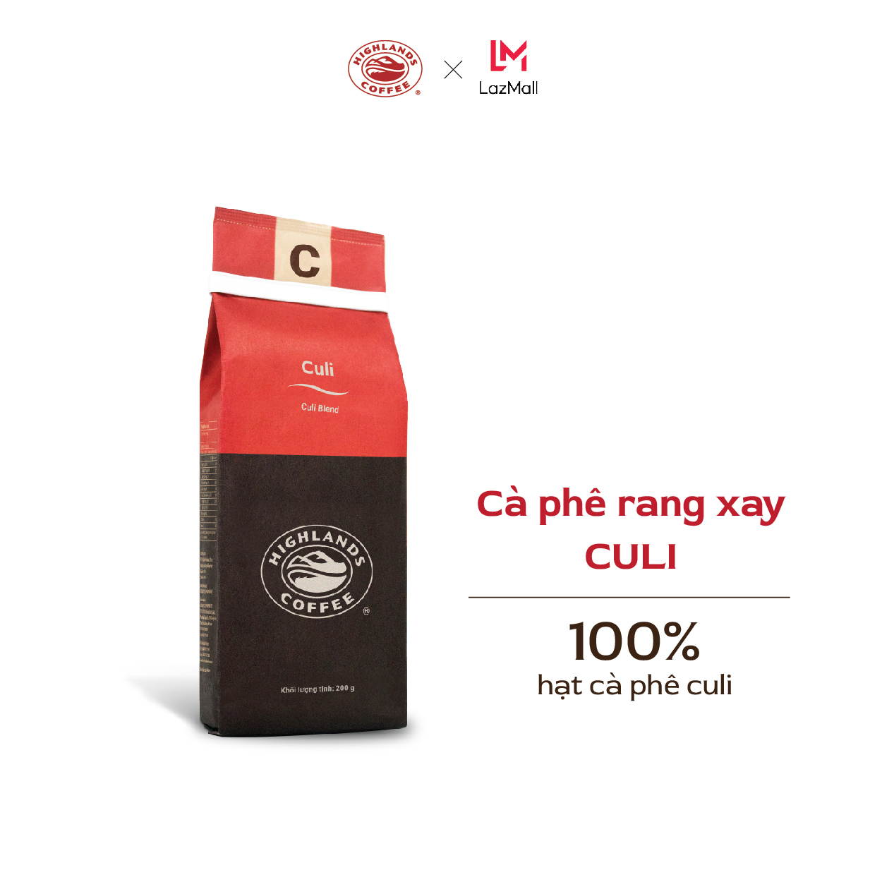 [Super Sale 12.12 from 8Pm December 11-14. Free 01 Highlands Bucket Hat] Combo of 3 Culi Highlands Coffee Roasted and Ground Coffee 200g