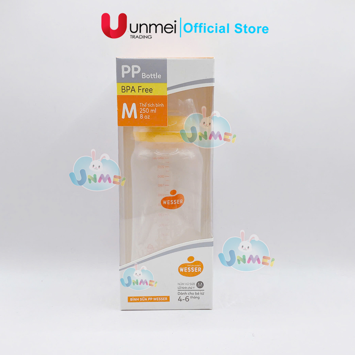 Bình sữa Wesser PP (cổ hẹp) 250ml