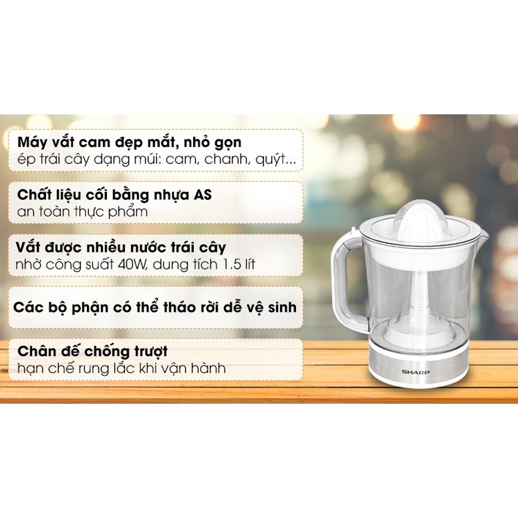 Máy Vắt Cam Sharp EJ-J415-WH Dung Tích 1.5L ( Màu Trắng)