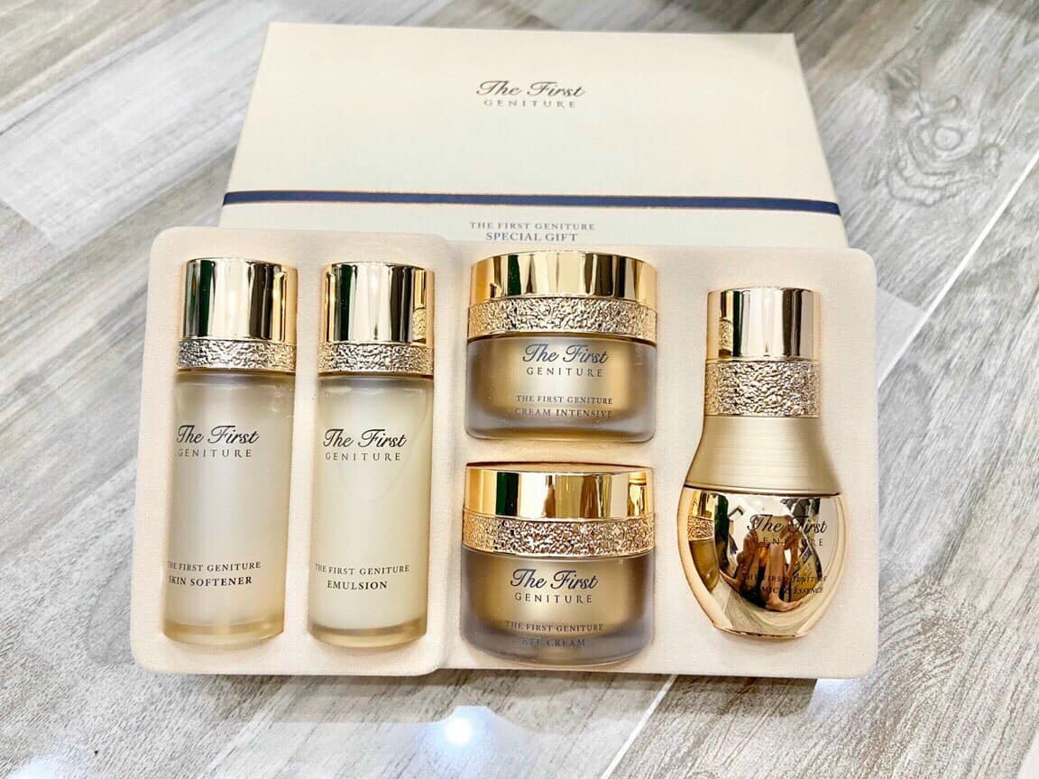 Bộ Tái Sinh Da OHUI The First Geniture Special Gift Hàn Quốc - Set Mini 5 sản phẩm - Giúp Chống Lão Hóa Hiệu Quả, Ngăn Ngừa Chảy Xệ Và Duy Trì Sự Tươi Trẻ Của Làn Da, Dưỡng Trắng Da