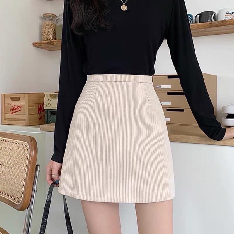 Chân váy nhung tăm chữ A