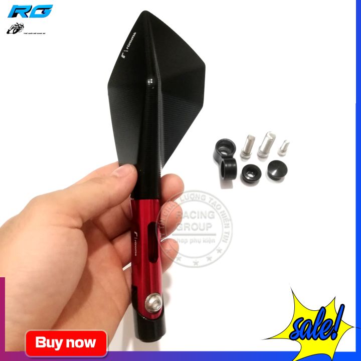 [HCM]Gương Chiếu Hậu Rizoma 5 Cạnh L2 Màu Đỏ - 1 Cặp