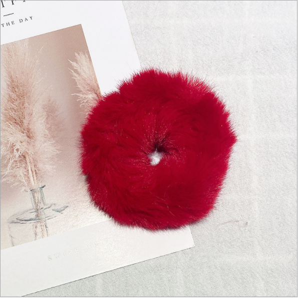 Scrunchies Vải Lông Mềm Nhiều Màu